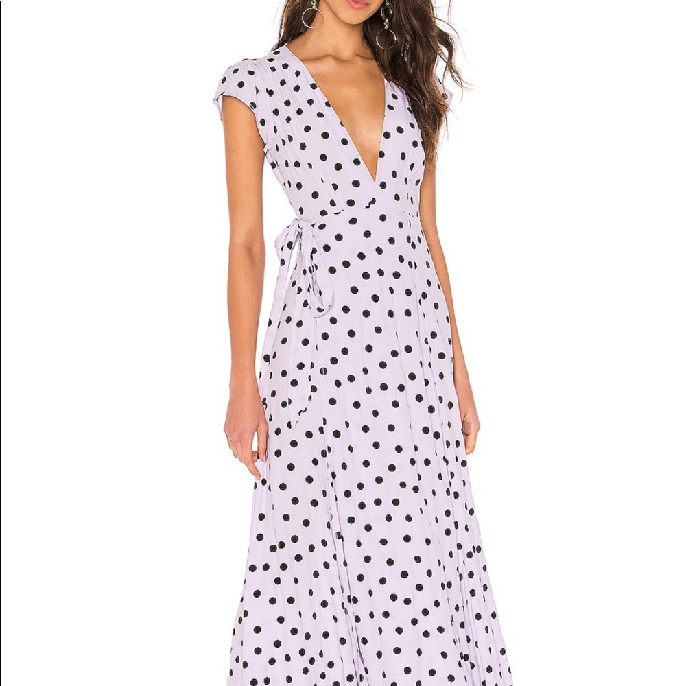 Tularosa - lilac polka dot maxi dress